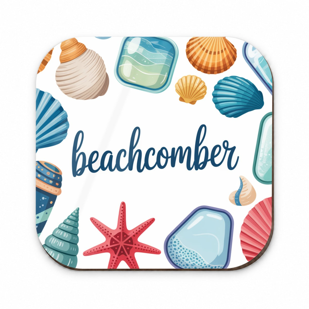 Beachcomber Seashells Sea Glass Fridge Magnet