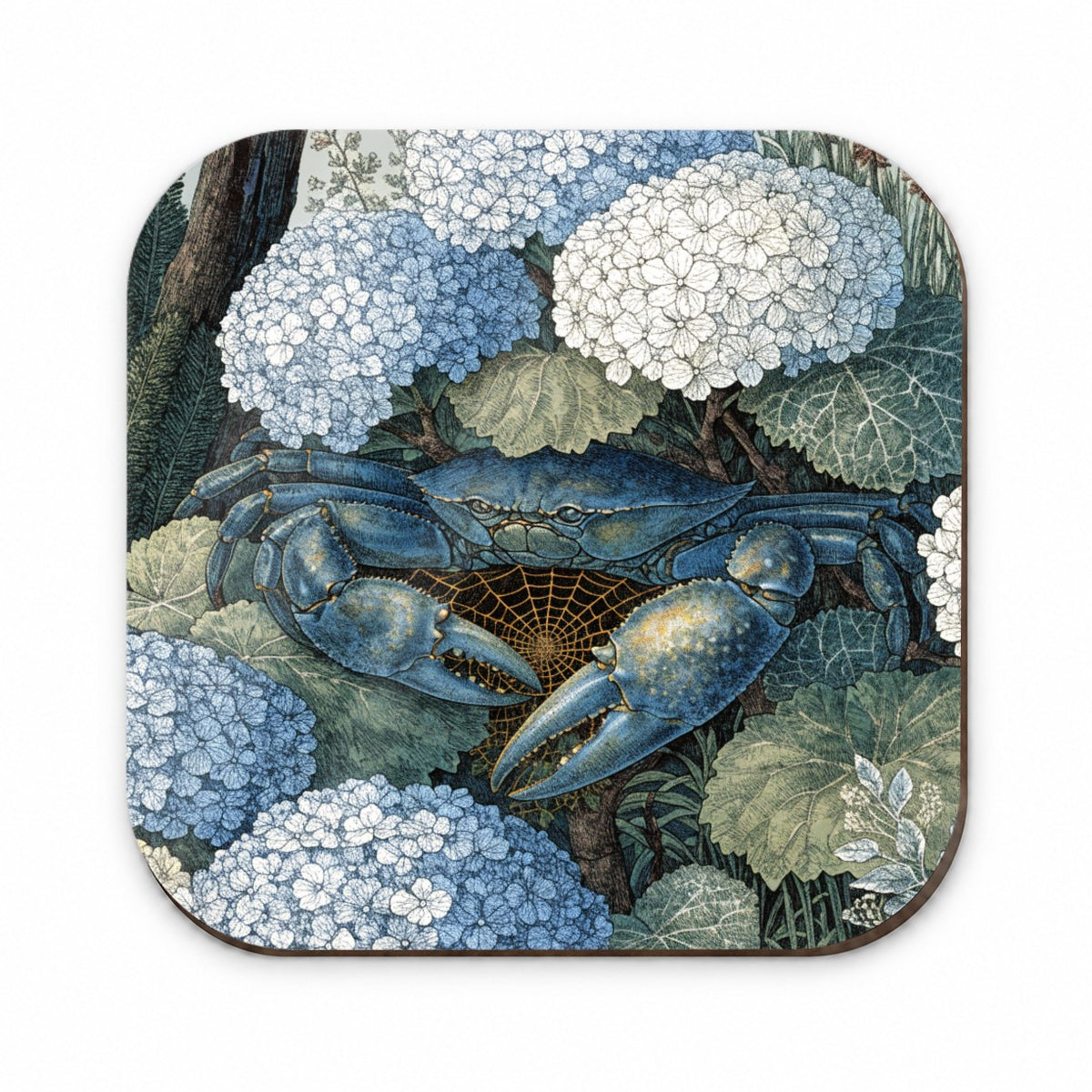 Blue Crab Hydrangea Garden Fridge Magnet