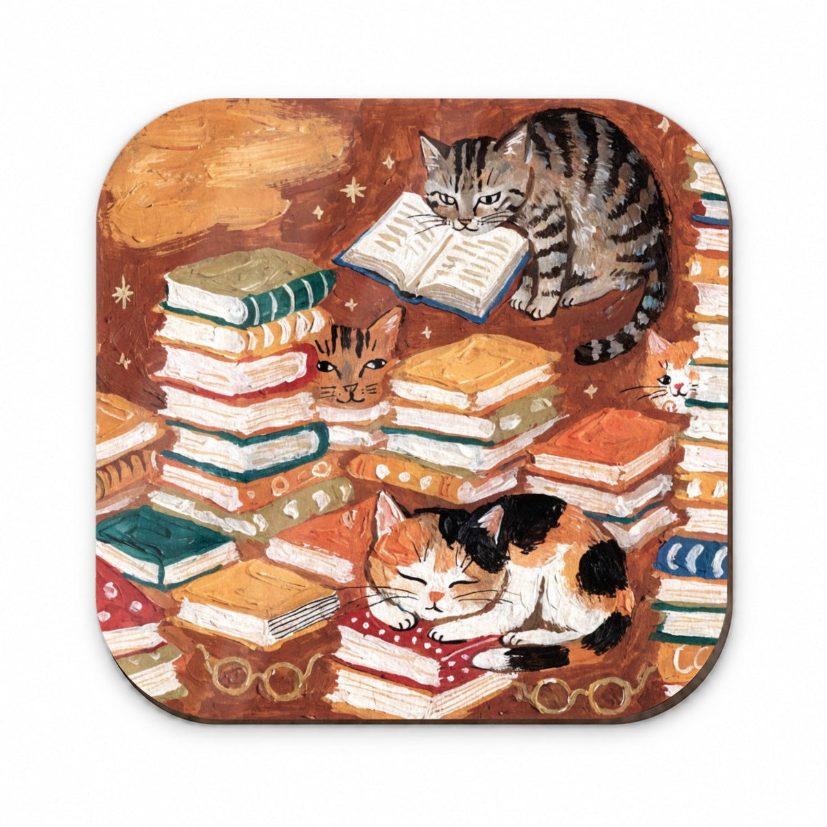 Bookish Cozy Cats Sleeping Reading Fridge Magnet