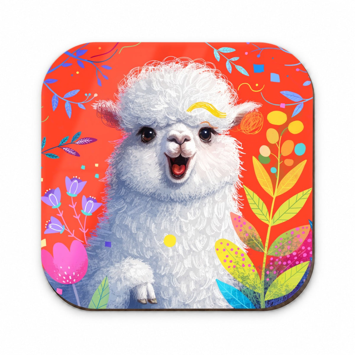 Colorful Alpaca Portrait Fridge Magnet