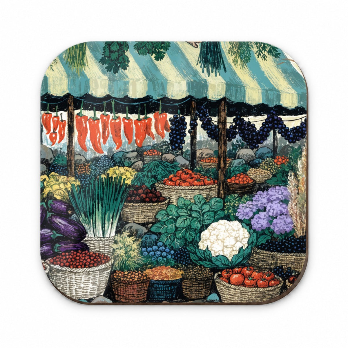 Colorful Farmers Market Fridge Magnet