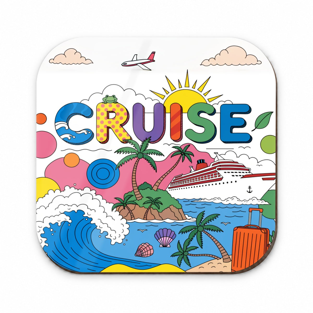 Cruise Ship Colorful Bold Travel Fridge Magnet