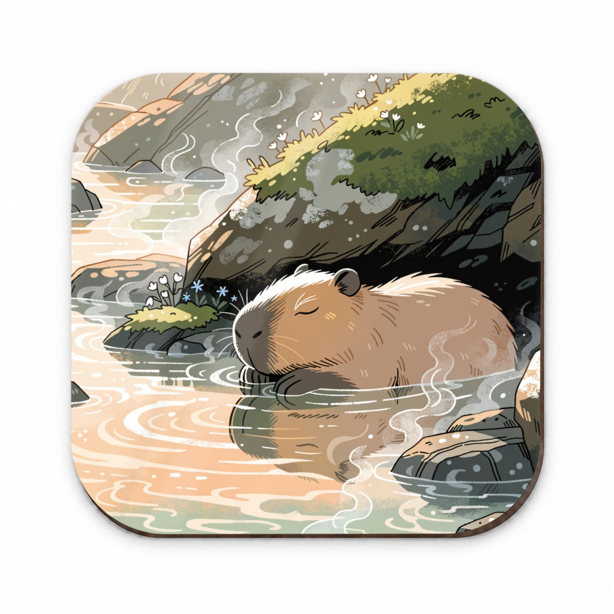 Cute Capybara Relaxing Fridge Magnet