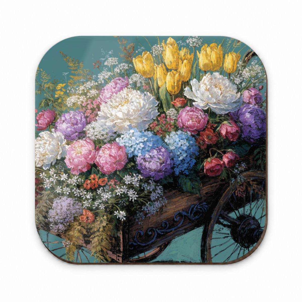 Flower Cart Overflowing Fridge Magnet