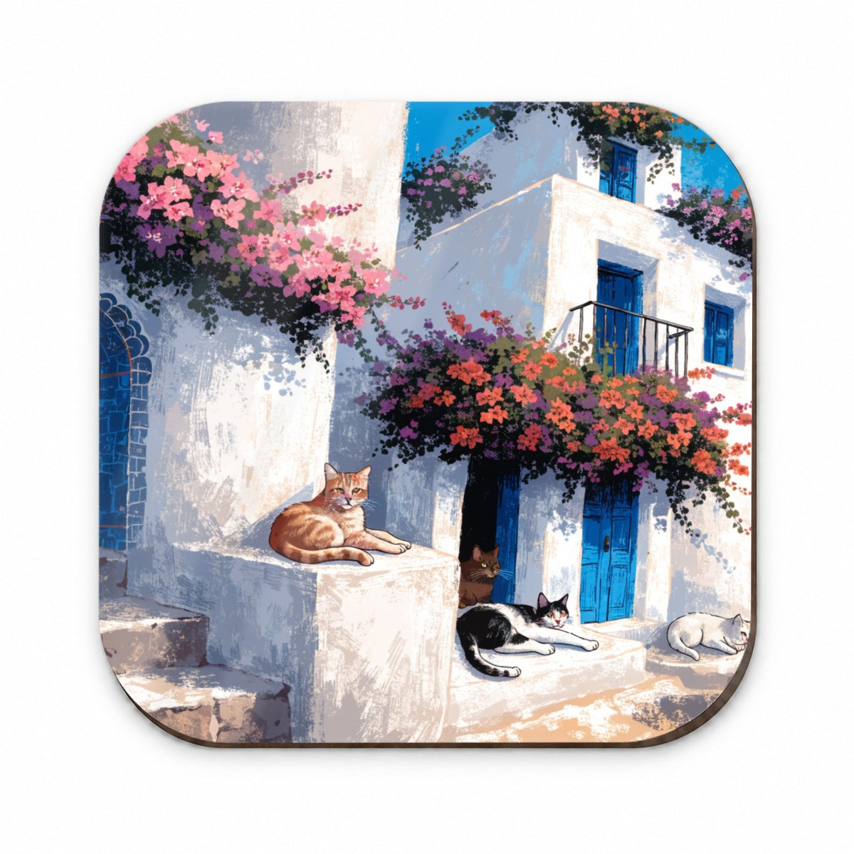Greek Island Cats Fridge Magnet