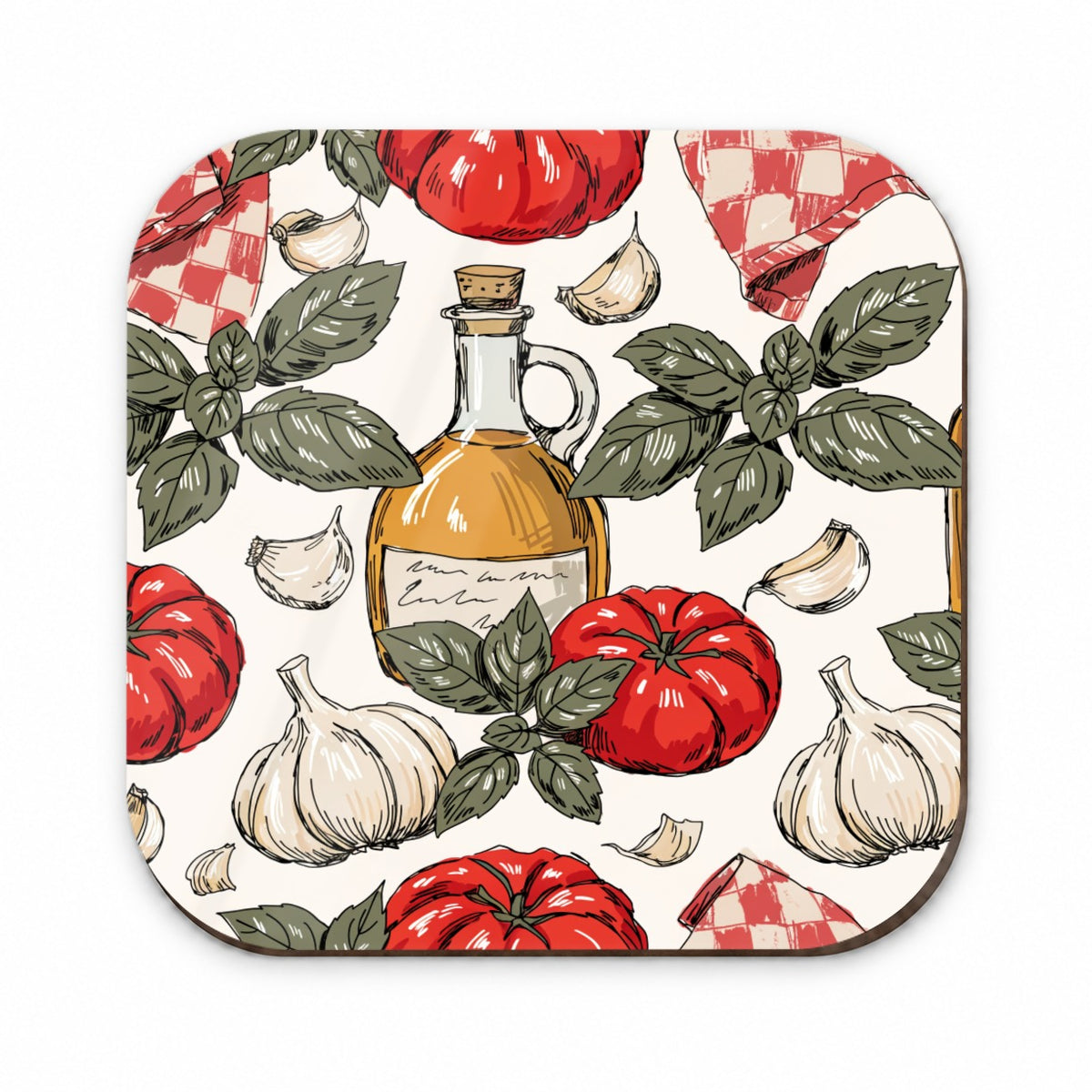 Heirloom Tomatoes Basil Garlic Fridge Magnet