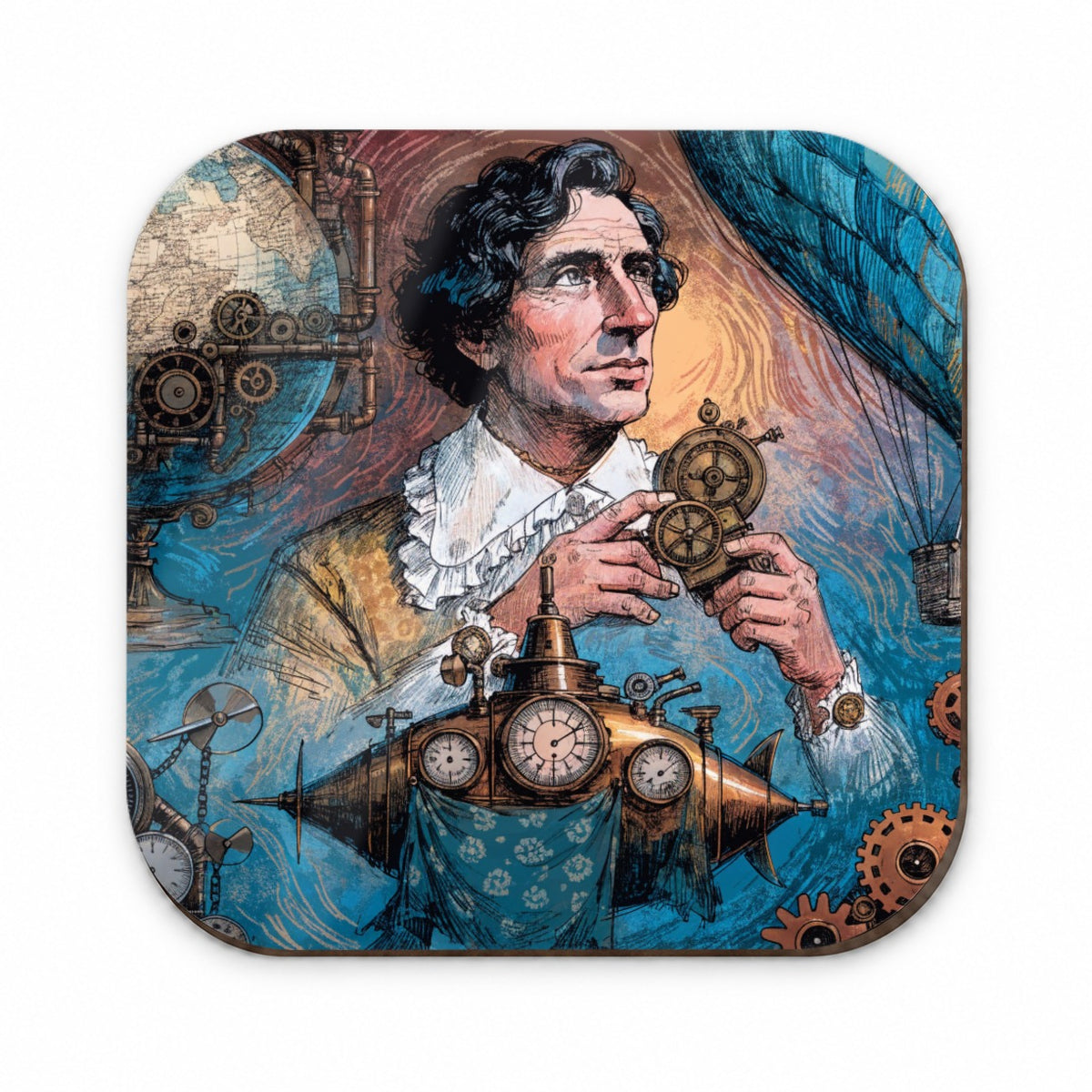 Jules Verne Author Fridge Magnet