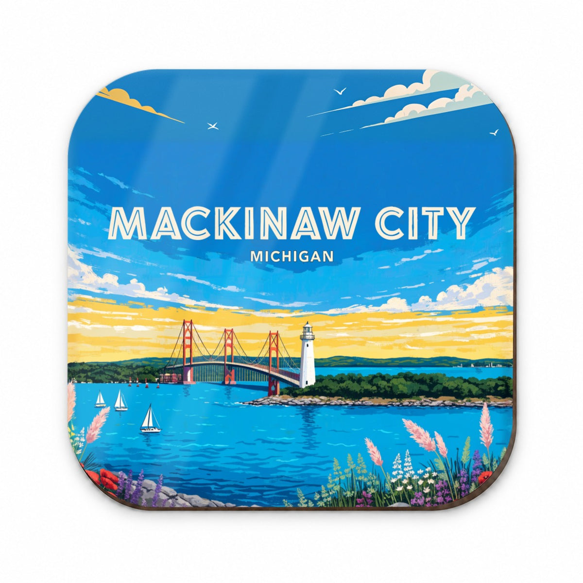 Mackinaw City Michigan Travel Fridge Magnet