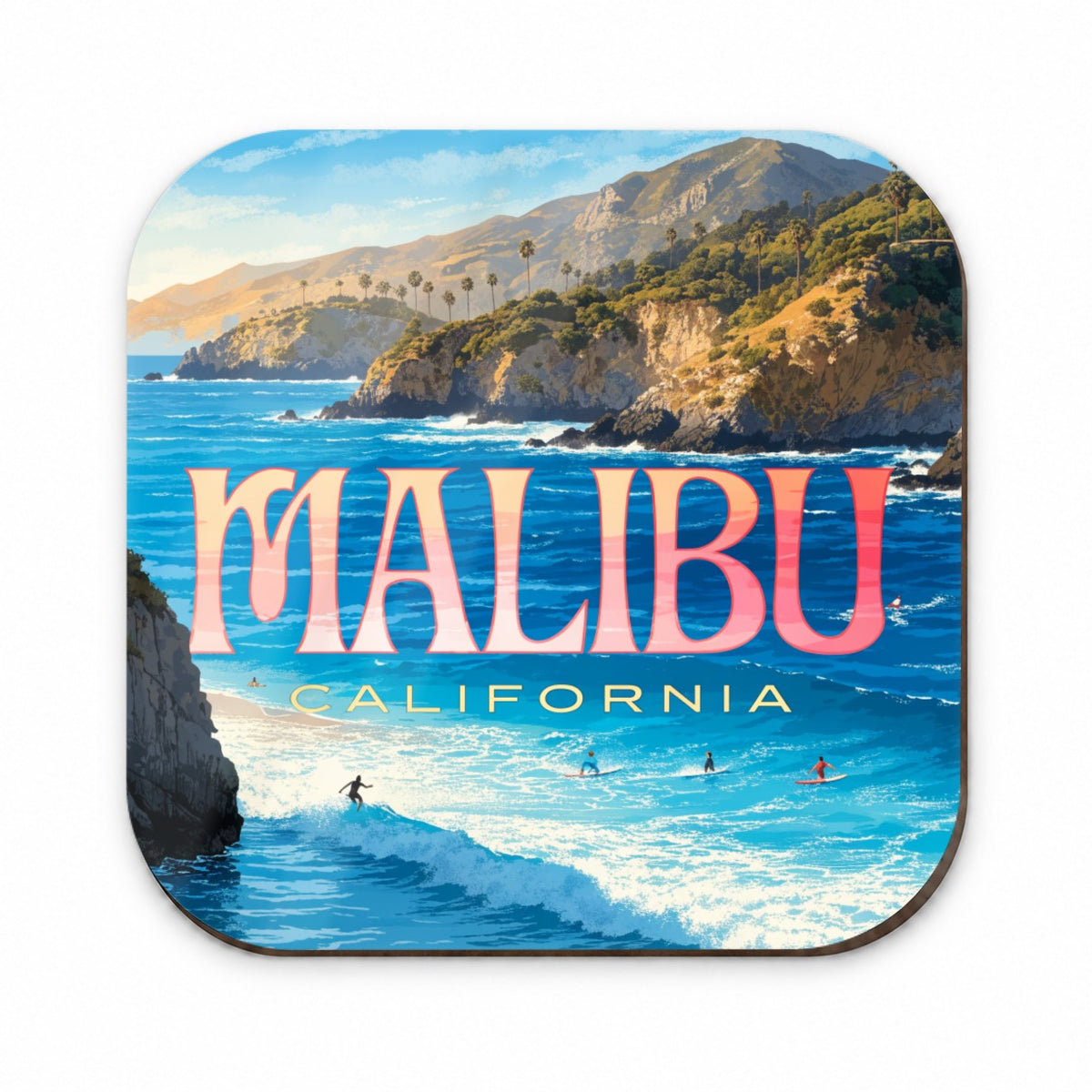 Malibu California Travel Ocean Fridge Magnet