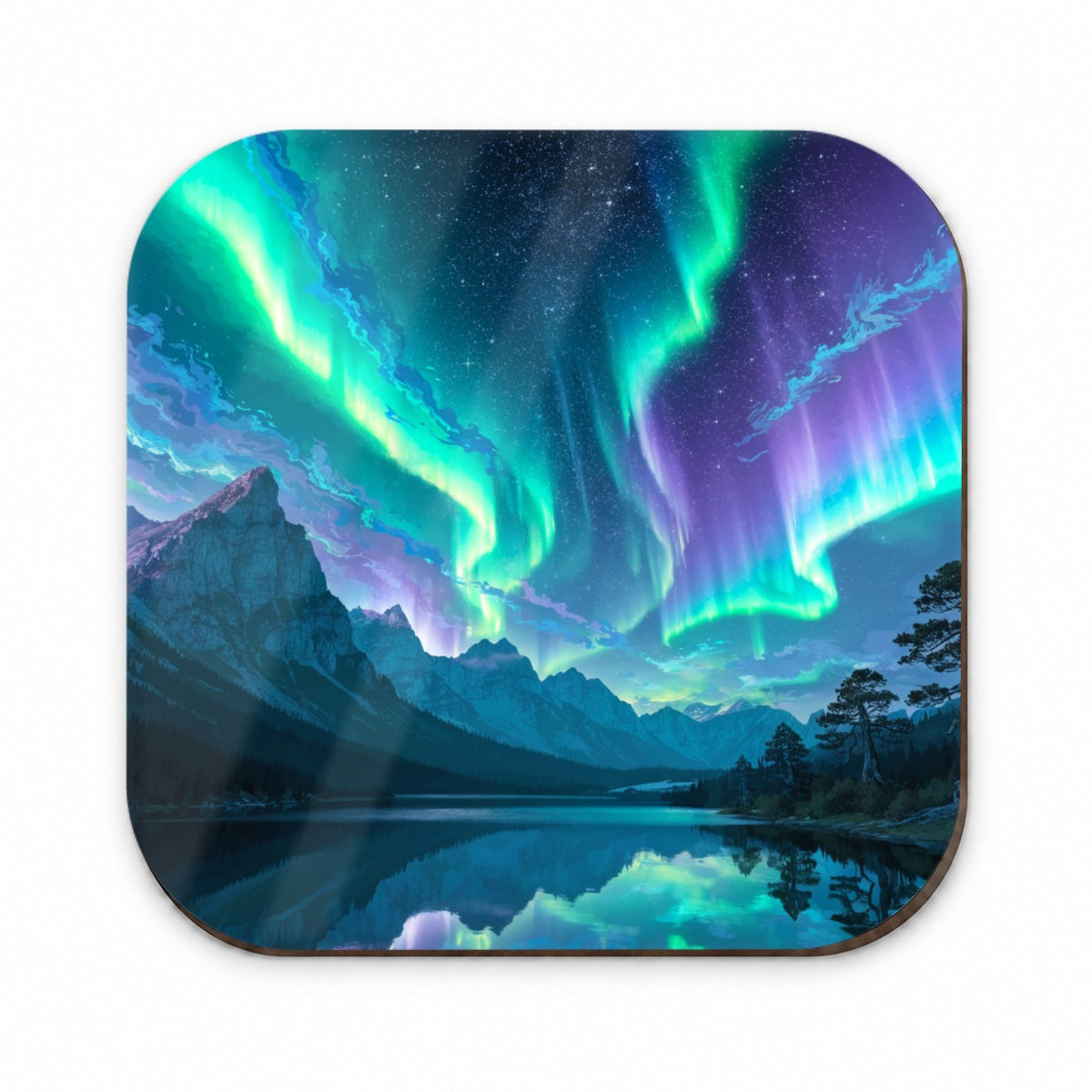 Northern Lights Mountain Lake Fridge Magnet