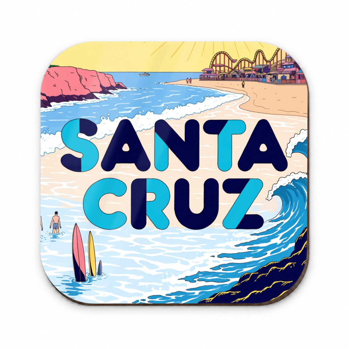 Santa Cruz Beach Travel Fridge Magnet
