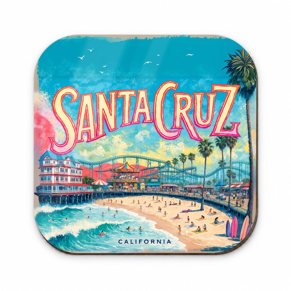 Santa Cruz California Travel Boardwalk Fridge Magnet