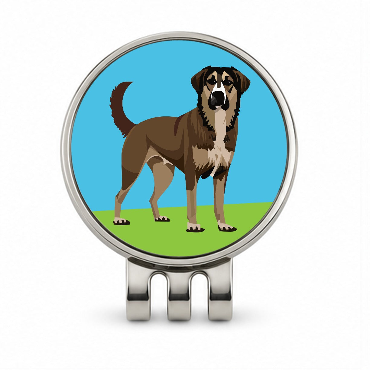 Anatolian Shepherd Dog Standing Golf Hat Clip with Ball Marker