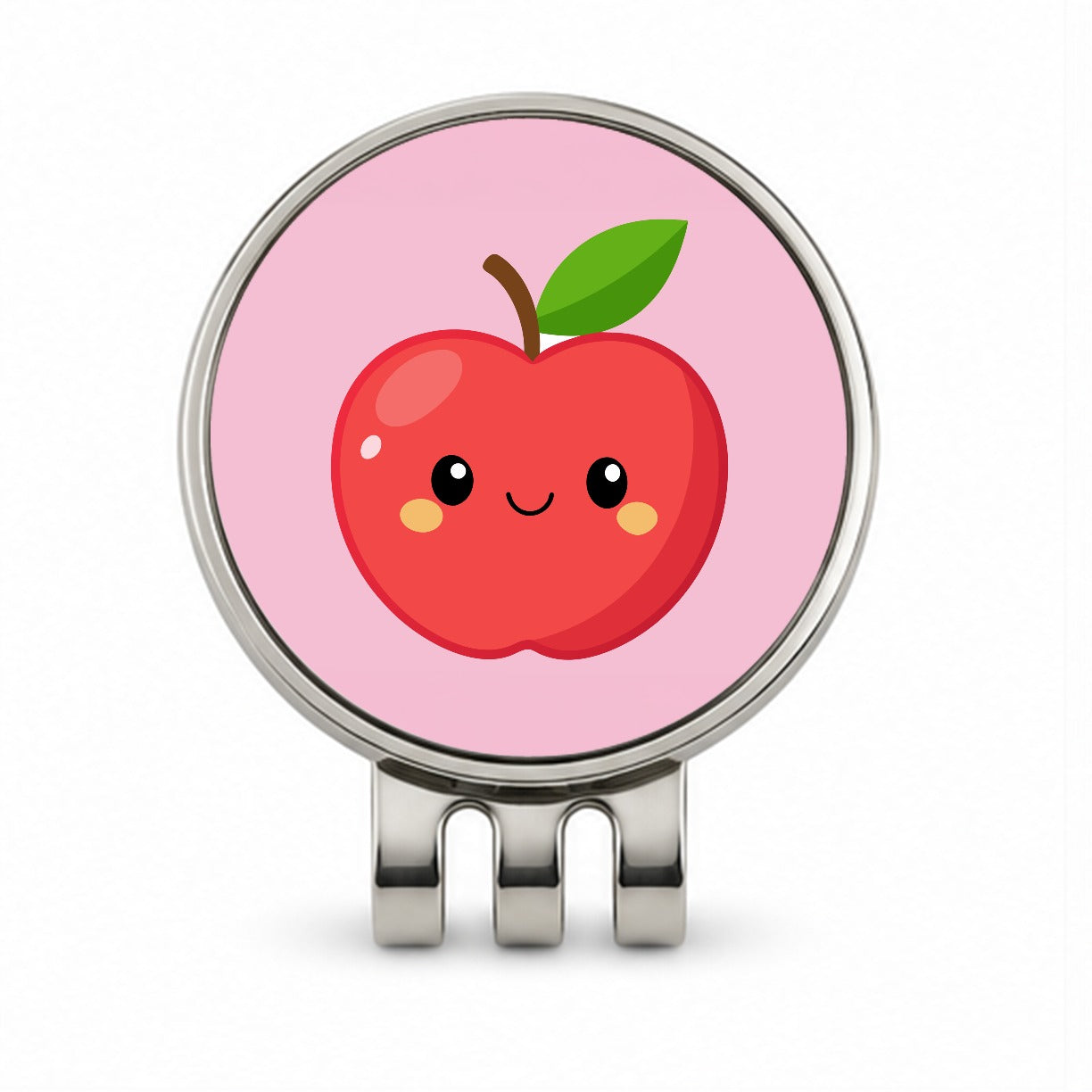 Apple Cute Happy Fruit Teacher Golf Hat Clip with Ball Marker