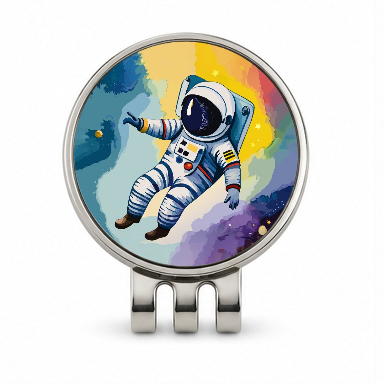 Astronaut Floating in Space Astronomy Golf Hat Clip with Ball Marker