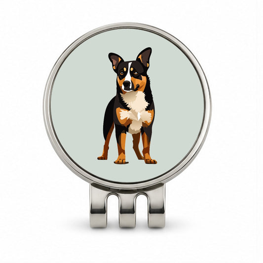 Australian Cattle Dog Standing Golf Hat Clip with Ball Marker