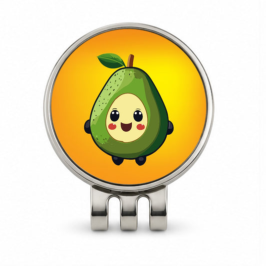 Avocado Smiling Funny Golf Hat Clip with Ball Marker