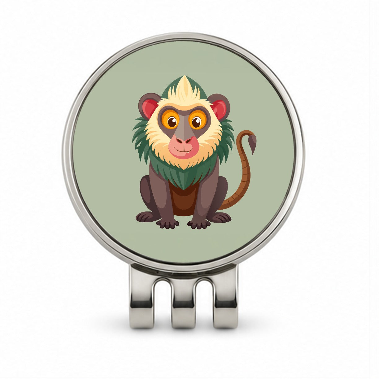 Baboon Cute Golf Hat Clip with Ball Marker