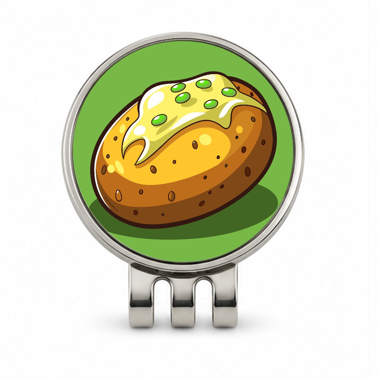 Baked Potato with Butter Golf Hat Clip with Ball Marker