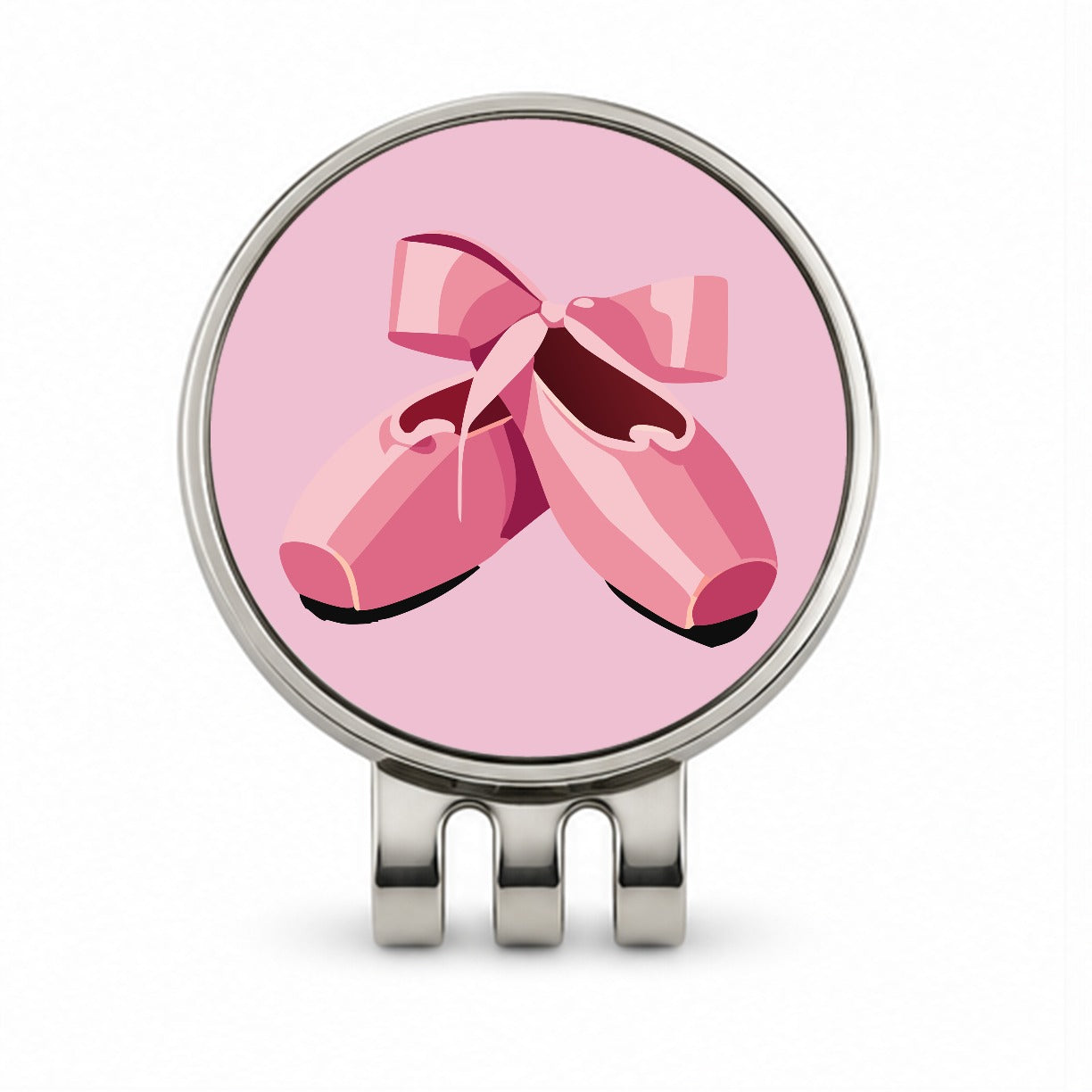 Ballet Shoes Pink with Bow Ballerina Golf Hat Clip with Ball Marker