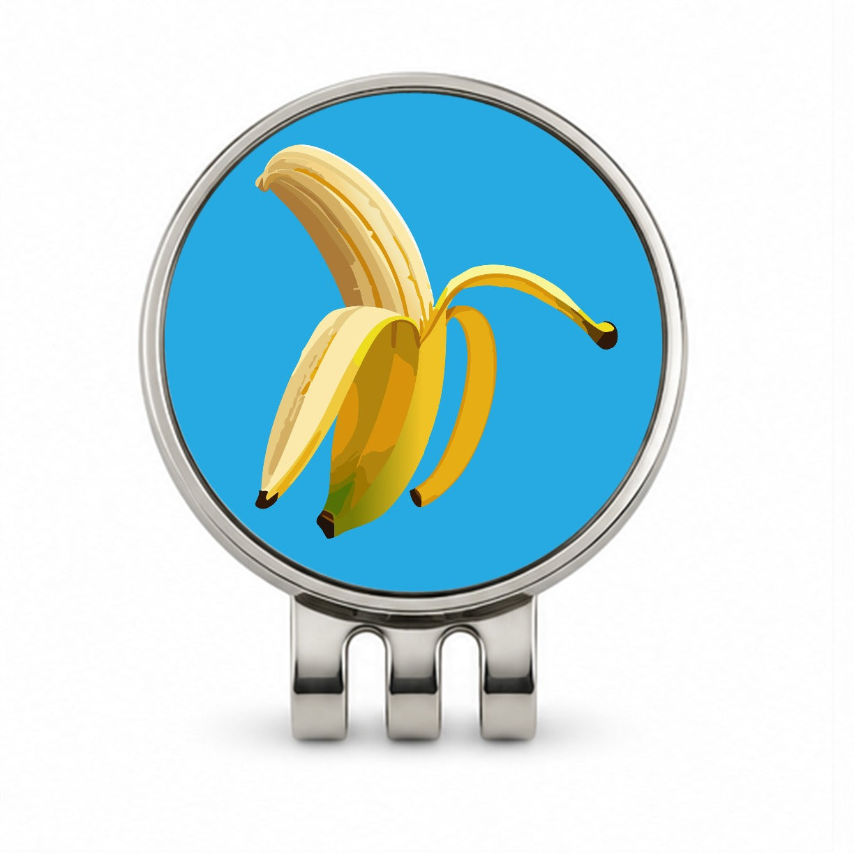 Banana Peeled Fruit Golf Hat Clip with Ball Marker