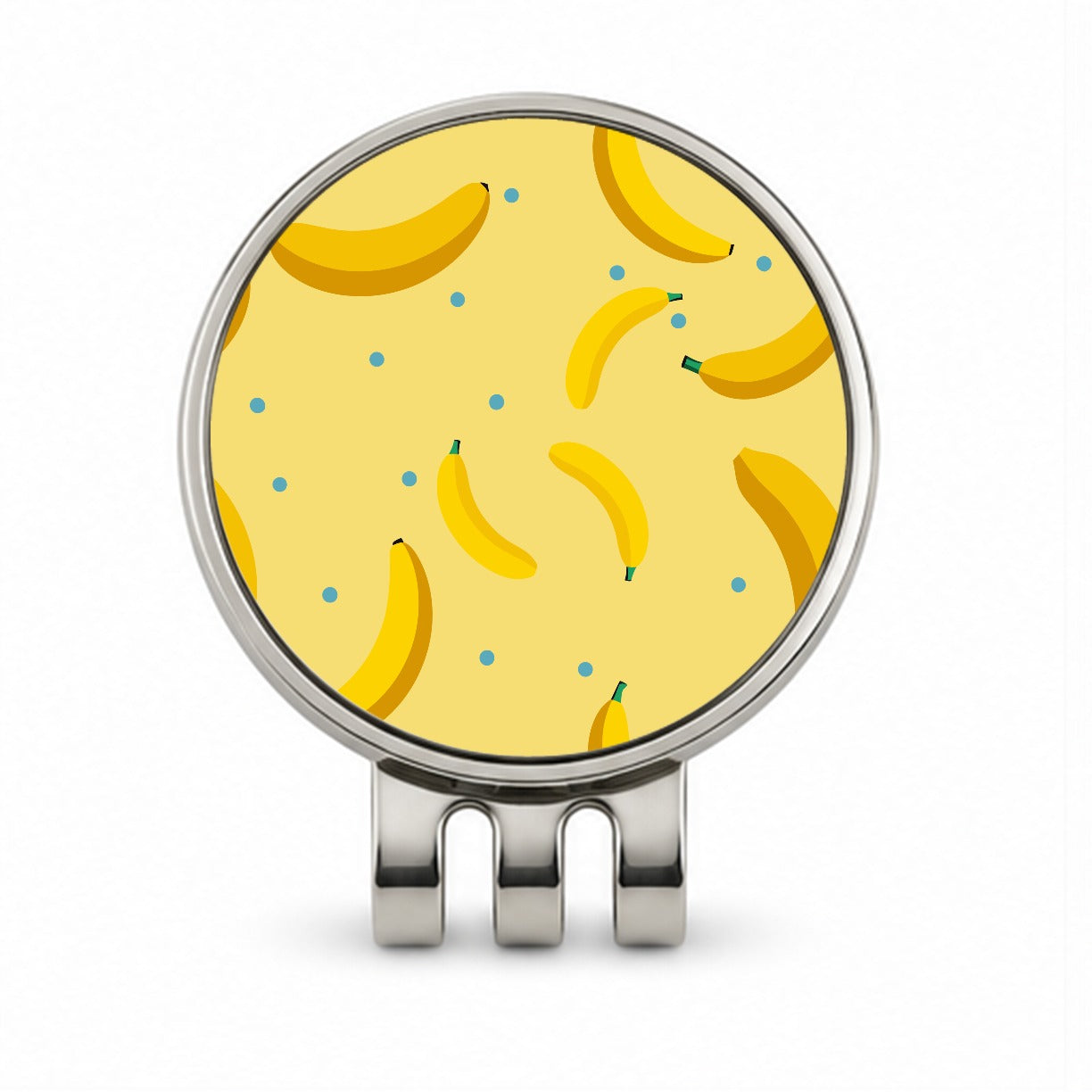 Bananas Oodles Pattern Golf Hat Clip with Ball Marker