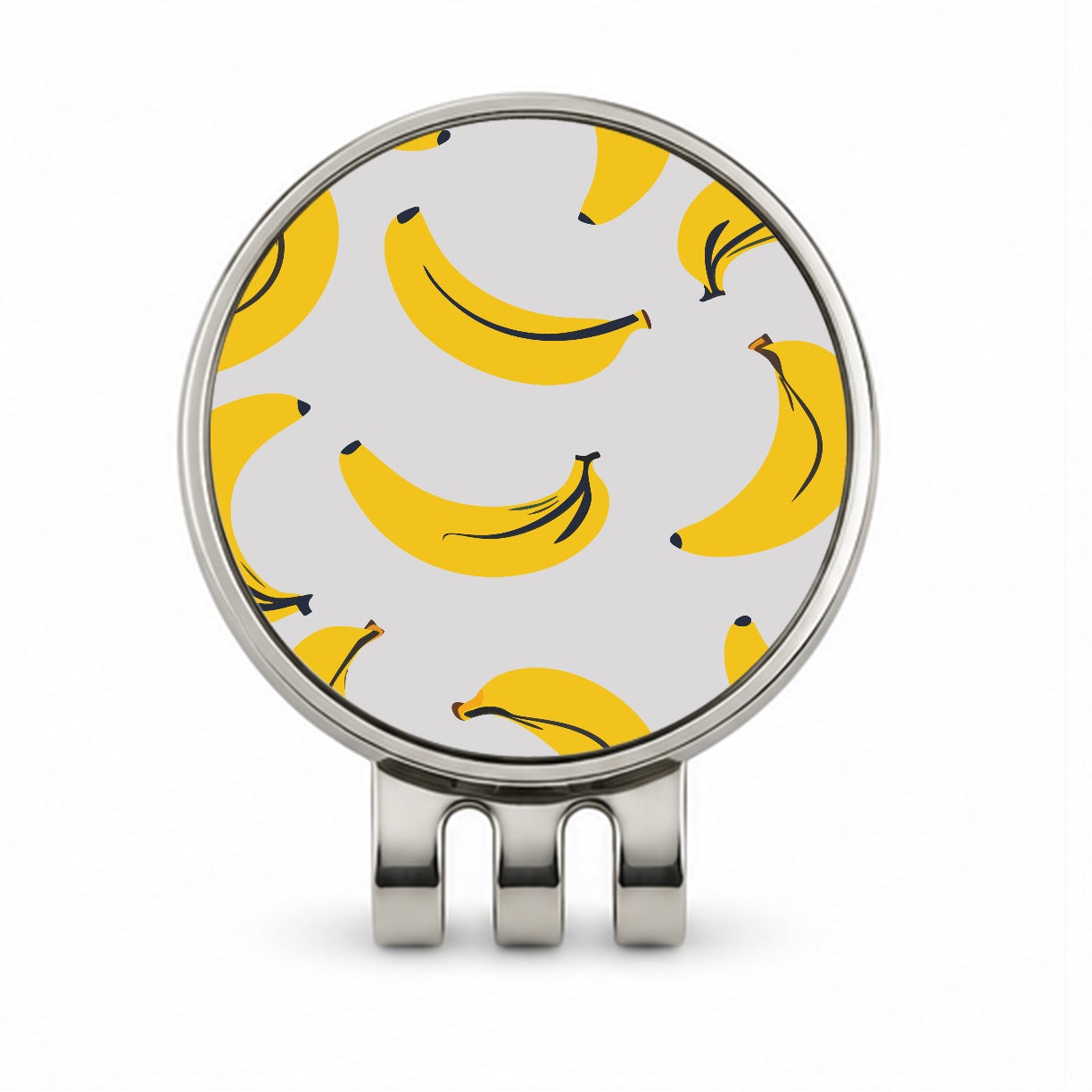 Bananas Scattered Pattern Golf Hat Clip with Ball Marker
