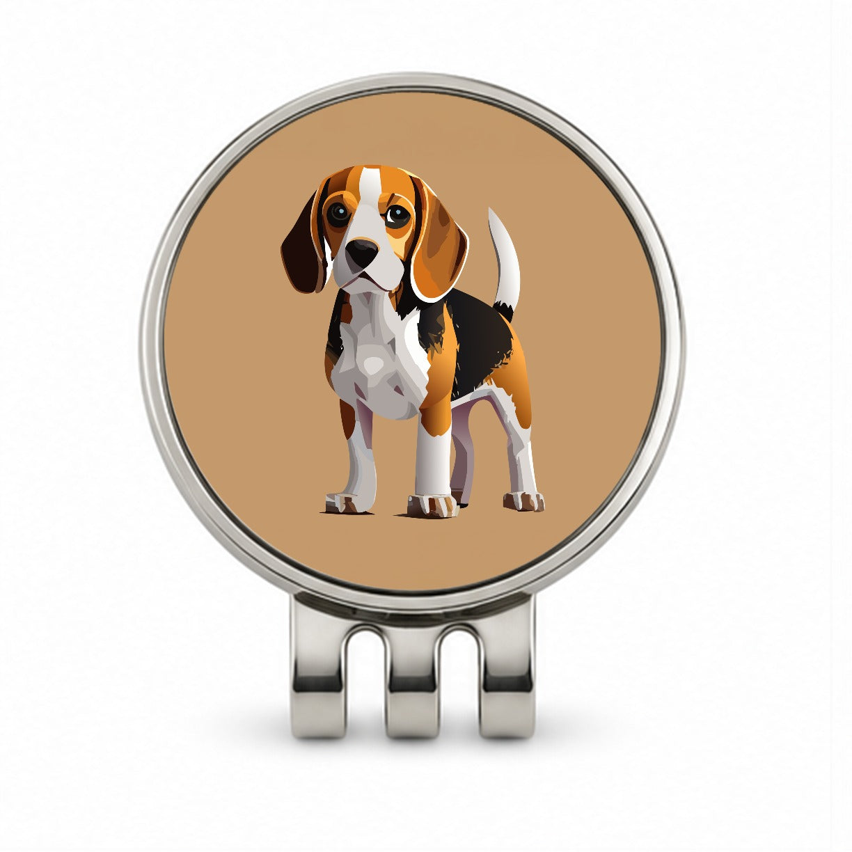 Beagle Dog Standing Golf Hat Clip with Ball Marker