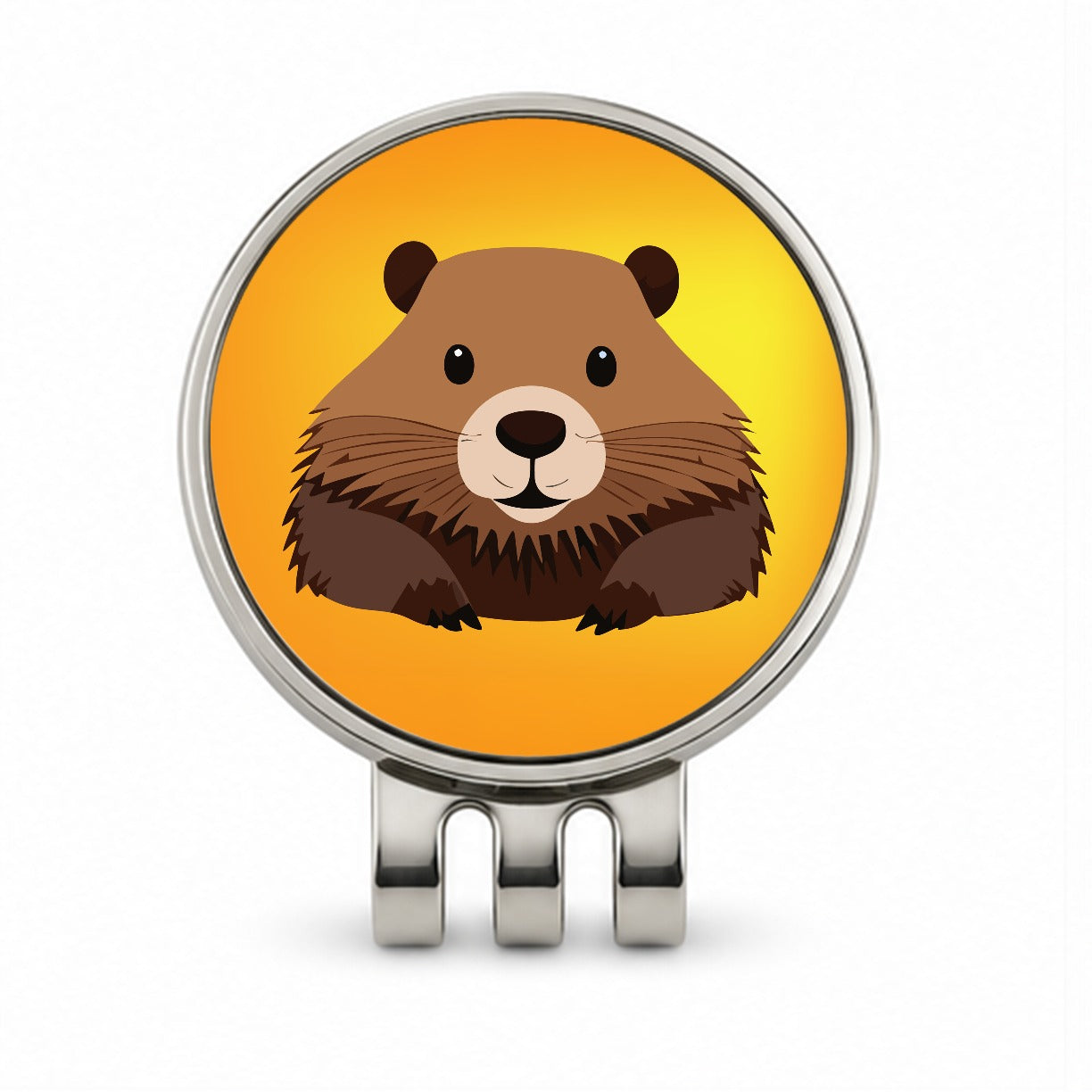 Beaver Cute Staring Golf Hat Clip with Ball Marker