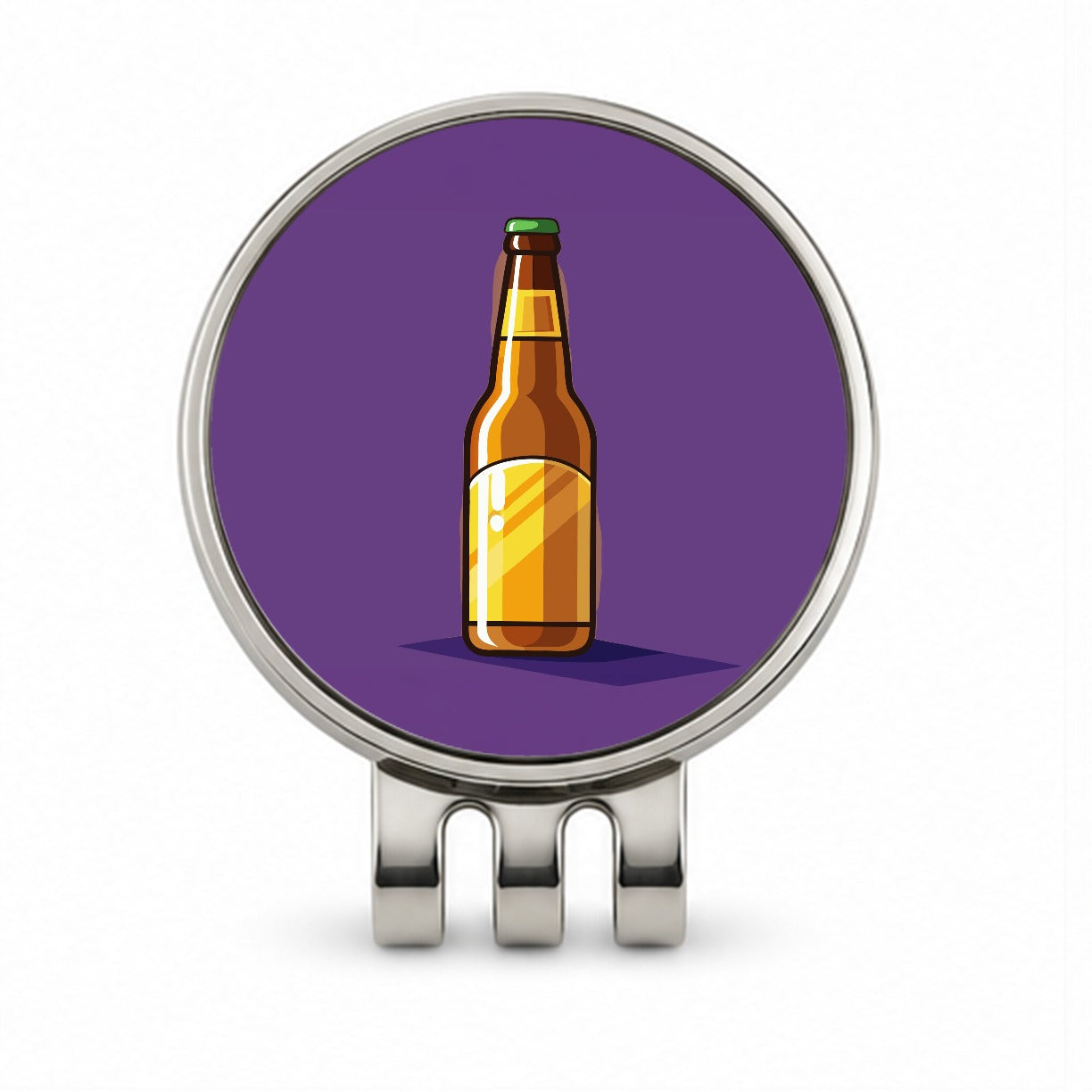 Beer Bottle Golf Hat Clip with Ball Marker