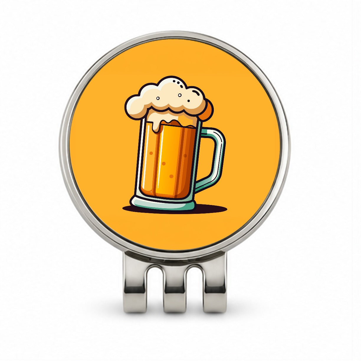 Beer Glass Foaming Stein Golf Hat Clip with Ball Marker