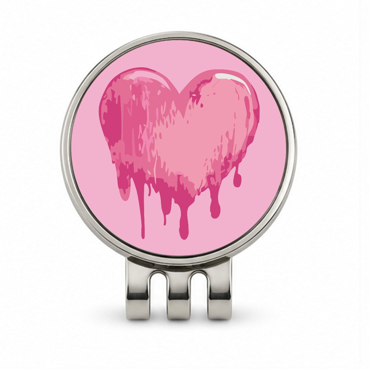 Bleeding Heart Pink Golf Hat Clip with Ball Marker
