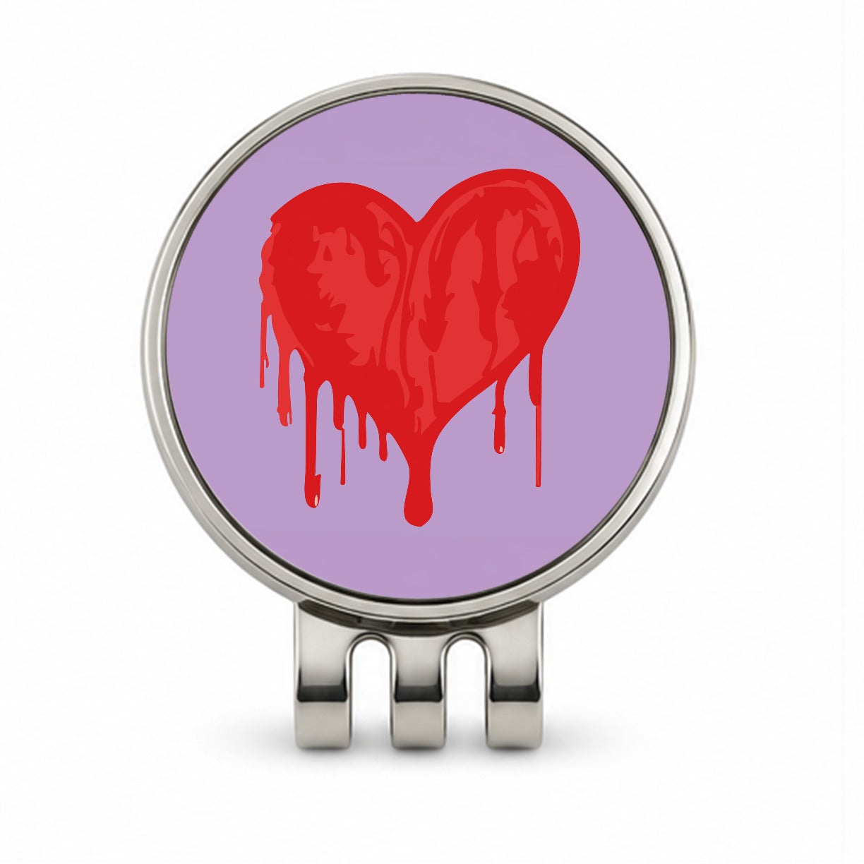 Bleeding Heart Red Golf Hat Clip with Ball Marker