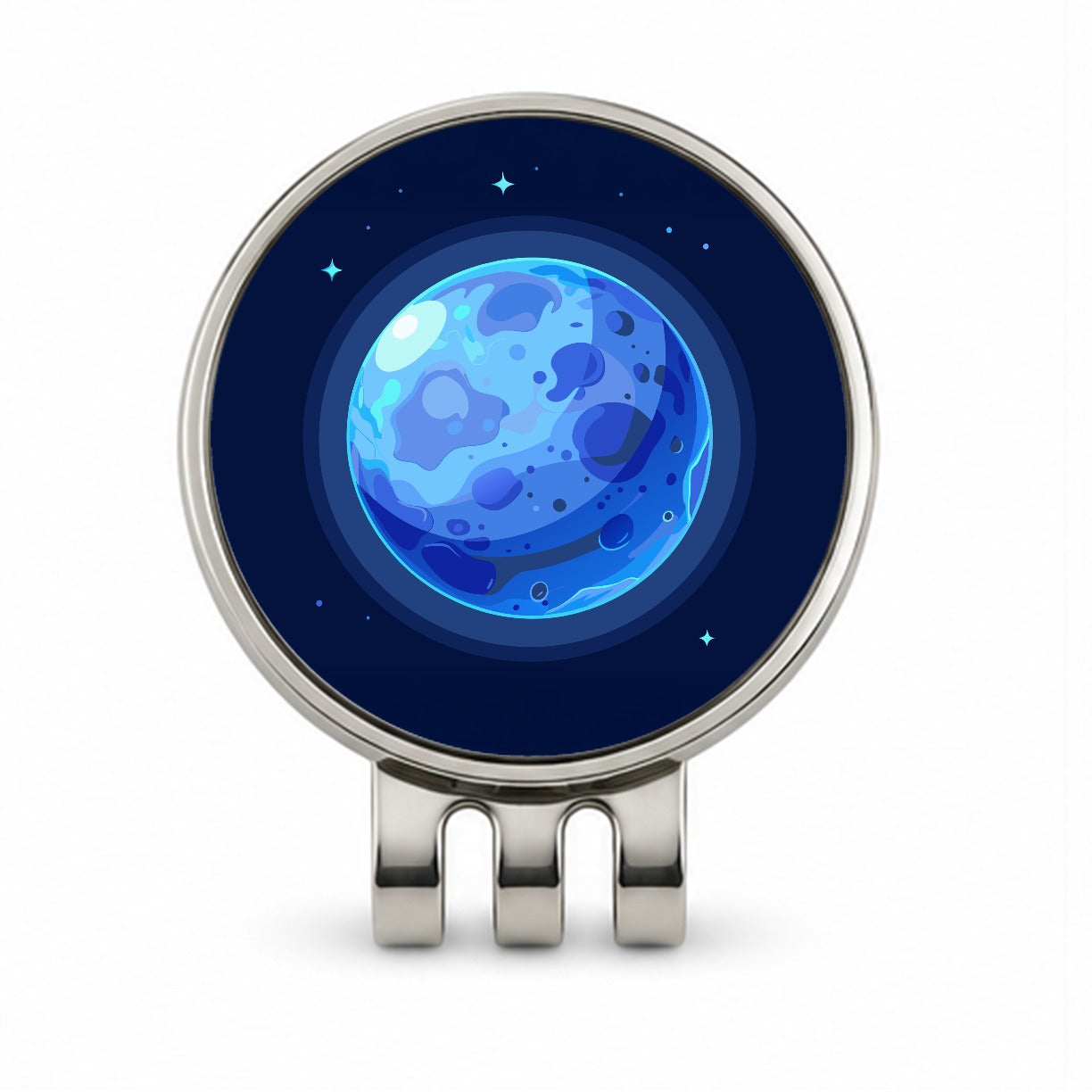 Blue Moon Golf Hat Clip with Ball Marker