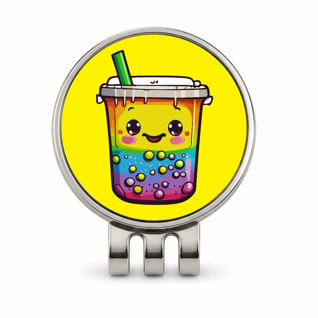 Boba Bubble Tea Rainbow Cute Golf Hat Clip with Ball Marker