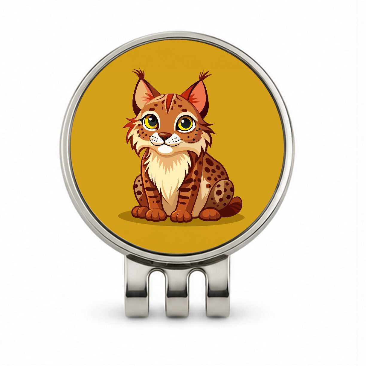 Bobcat Cute Golf Hat Clip with Ball Marker