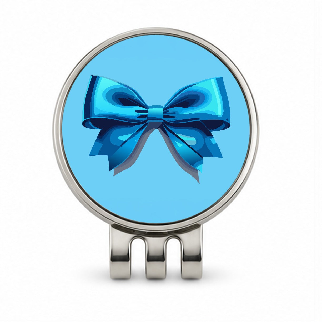 Bow Cheerleading Coquette Blue Golf Hat Clip with Ball Marker