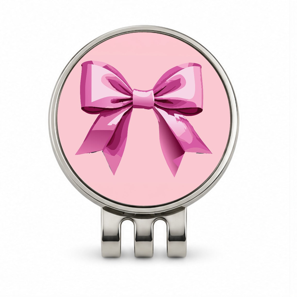 Bow Cheerleading Coquette Pink Golf Hat Clip with Ball Marker