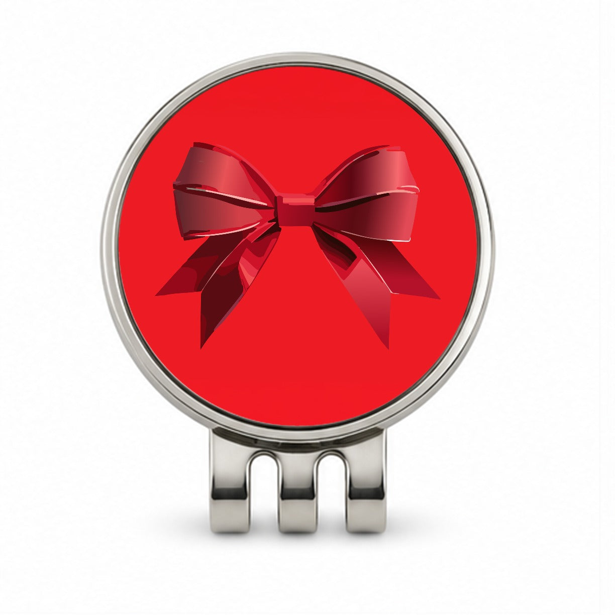 Bow Cheerleading Coquette Red Golf Hat Clip with Ball Marker