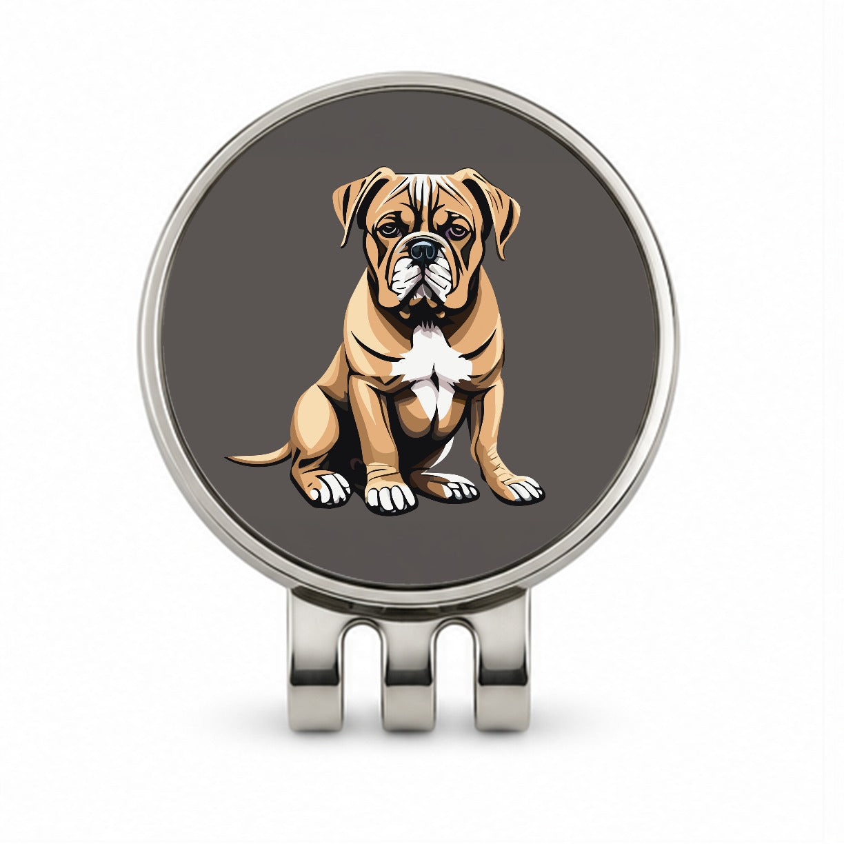 Bullmastiff Dog Sitting Golf Hat Clip with Ball Marker