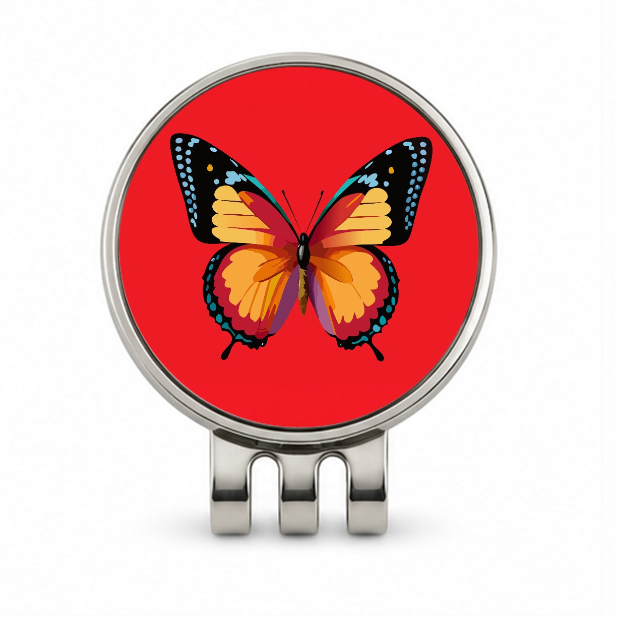 Butterfly Colorful Golf Hat Clip with Ball Marker
