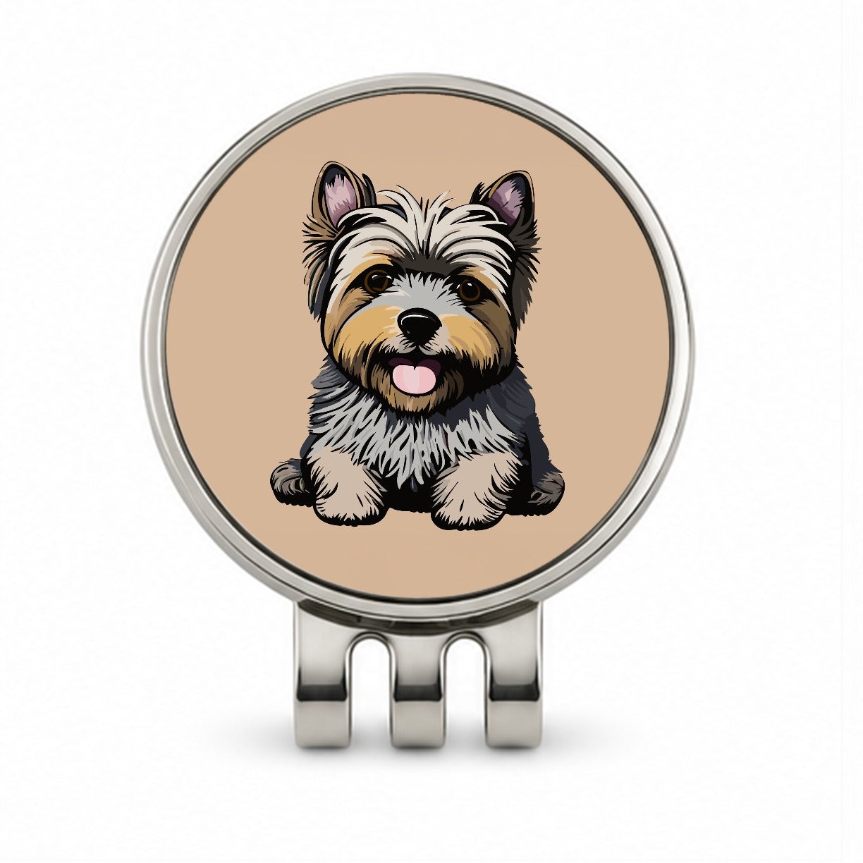 Cairn Terrier Dog Sitting Golf Hat Clip with Ball Marker