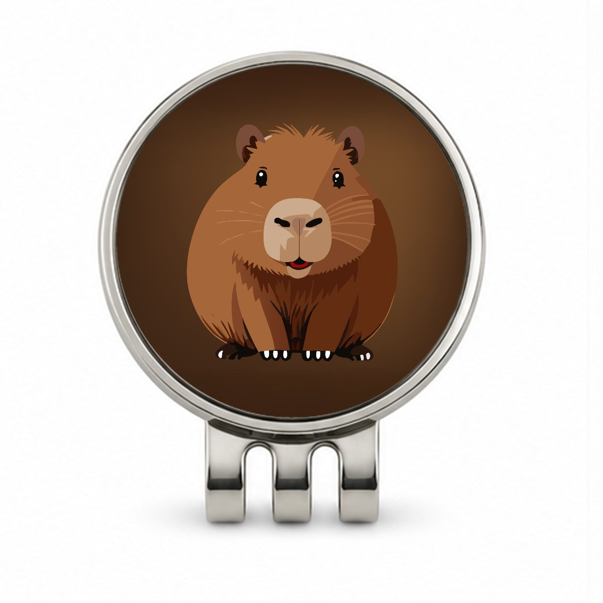 Capybara Happy Golf Hat Clip with Ball Marker