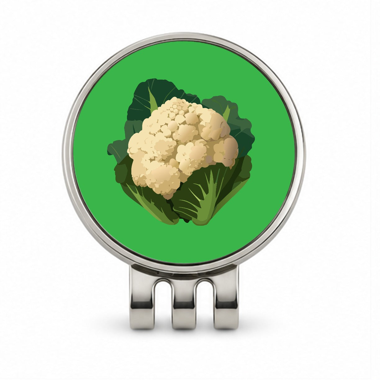 Cauliflower Vegetable Golf Hat Clip with Ball Marker