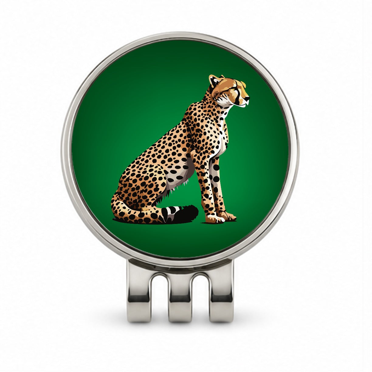 Cheetah Sitting Profile Big Cat Golf Hat Clip with Ball Marker