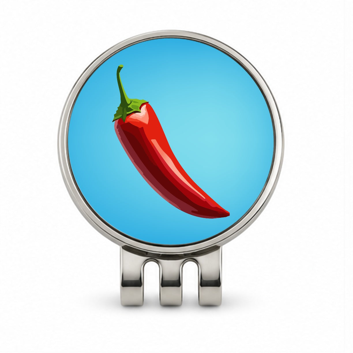 Chili Pepper Red Golf Hat Clip with Ball Marker