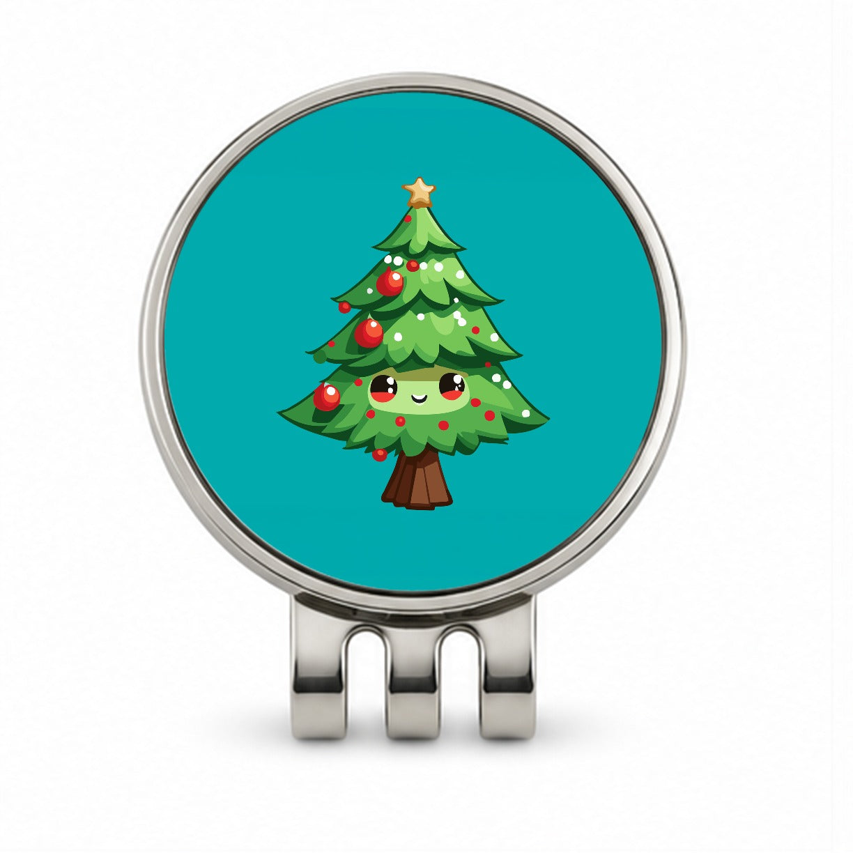 Christmas Tree Chibi Golf Hat Clip with Ball Marker