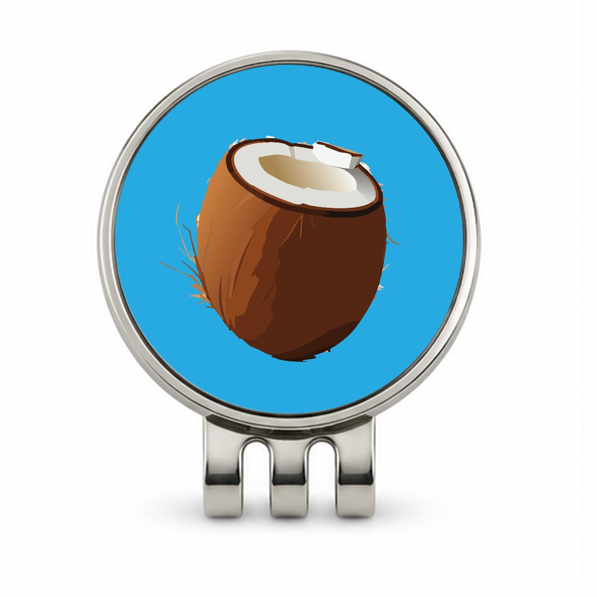 Coconut Tropical Fruit Golf Hat Clip with Ball Marker