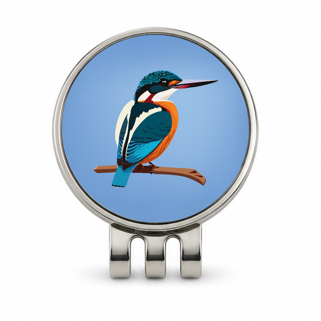 Common Kingfisher Bird Golf Hat Clip with Ball Marker