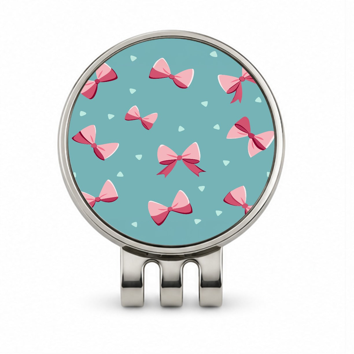 Coquette Pink Bows Scattered Golf Hat Clip with Ball Marker